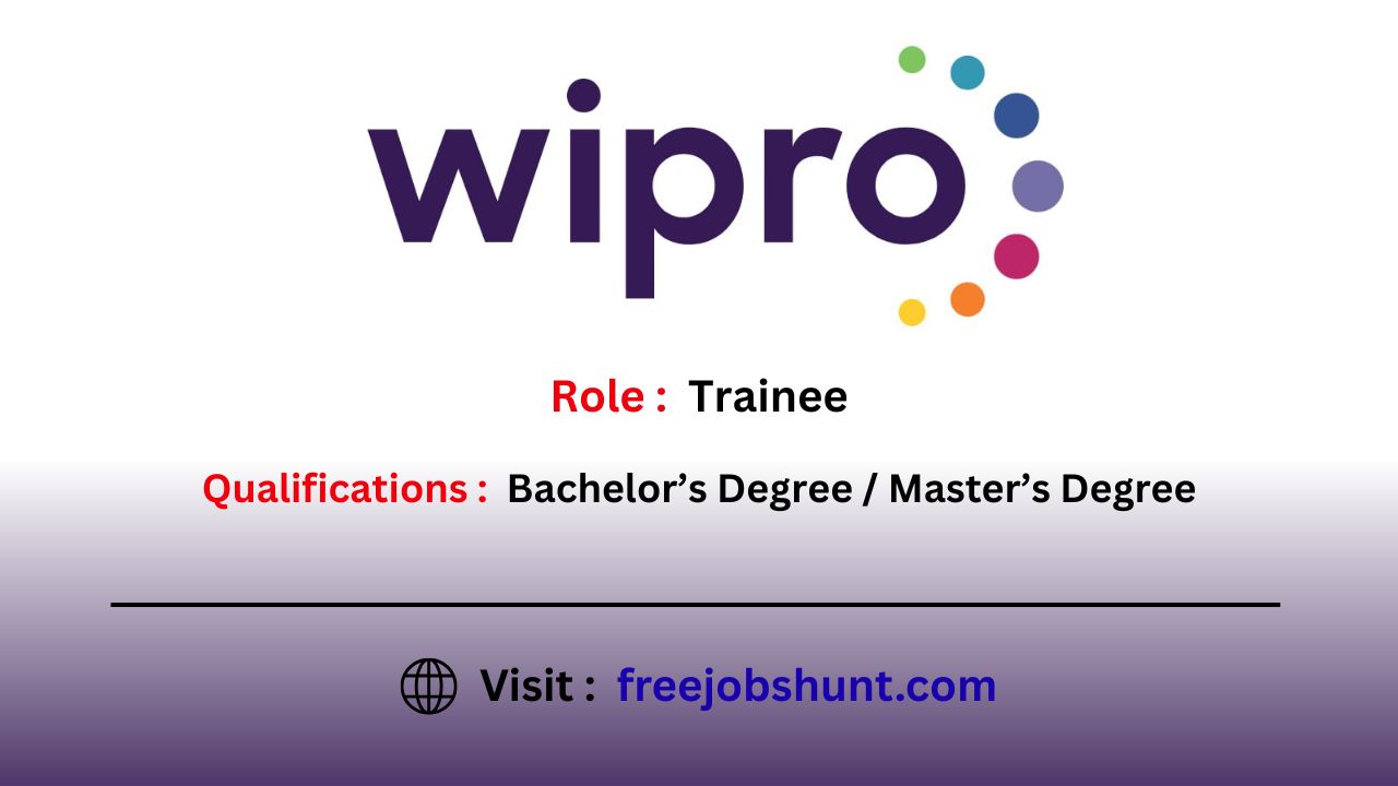 Wipro Recruitment 2026 for Trainee in Noida – Freshers Apply Online for Latest Wipro Jobs.