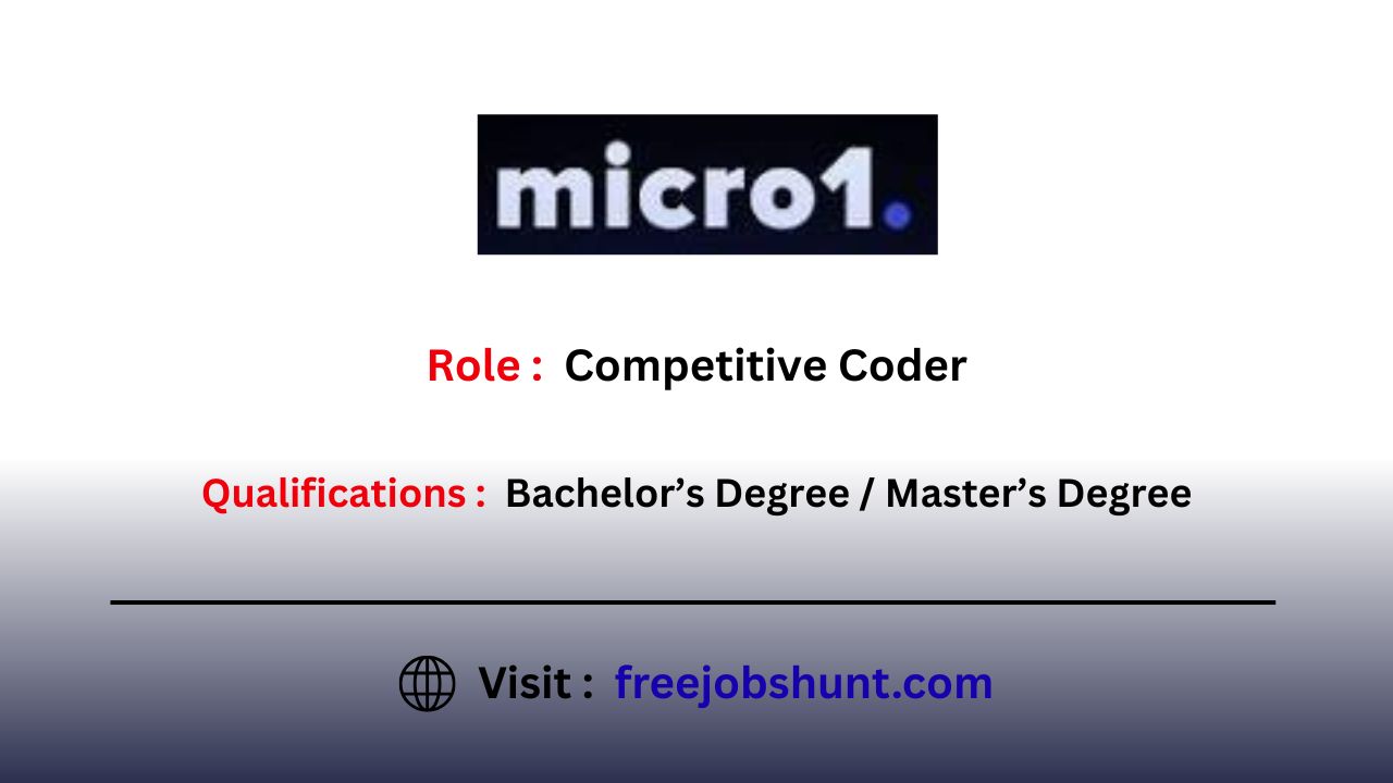 Micro1 Off Campus Drive 2026 Hiring Competitive Coders for Work From Home Remote Jobs