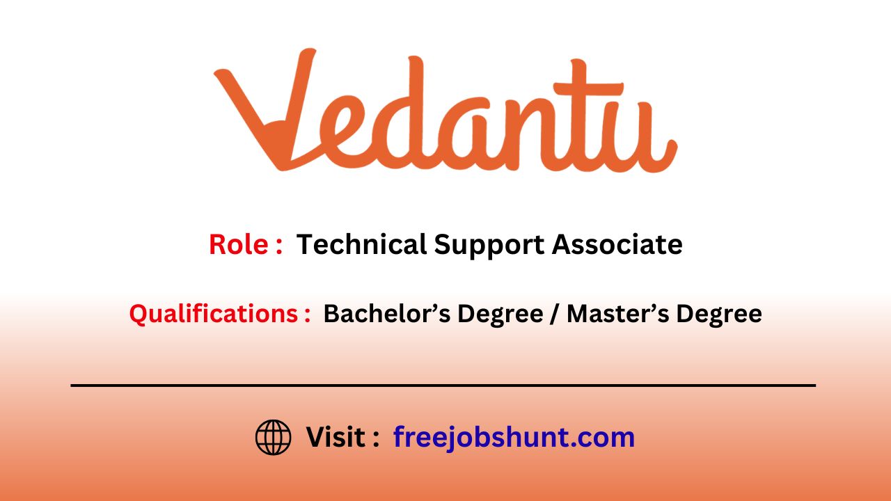 Vedantu Off Campus Drive 2026 hiring Technical Support Engineer in Bangalore for freshers